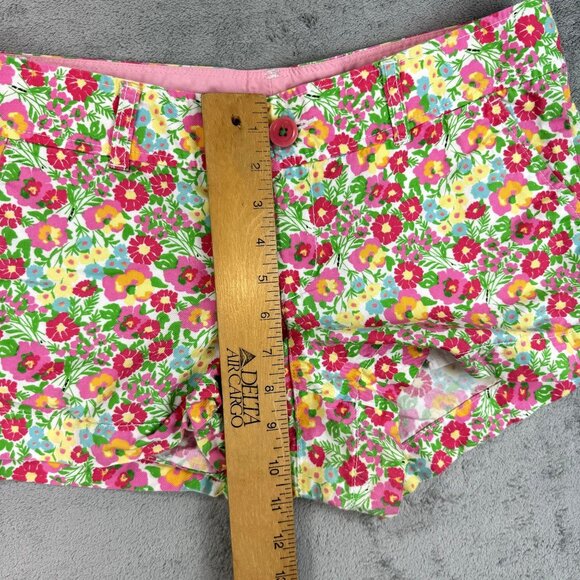 LILLY PULITZER Womens Floral Multicolor Mini Summer Shorts Cute Girly Short Sz 6 - Picture 6 of 7